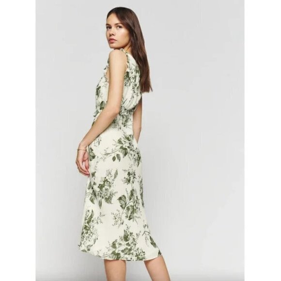 💕REFORMATION💕 Leni Dress ~ Sage Brush Floral Print Medium M NWT - Picture 7 of 16